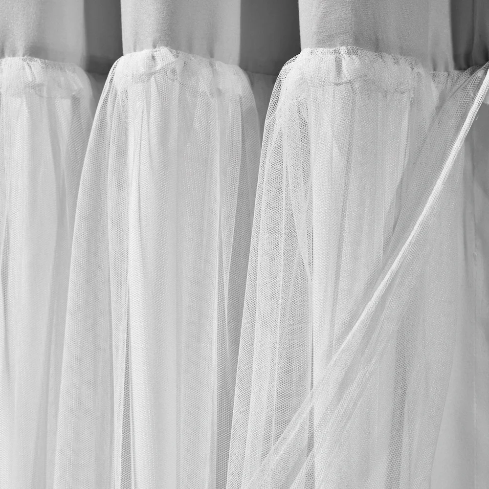 Lush Decor Tulle Skirt Colorblock Window Curtains